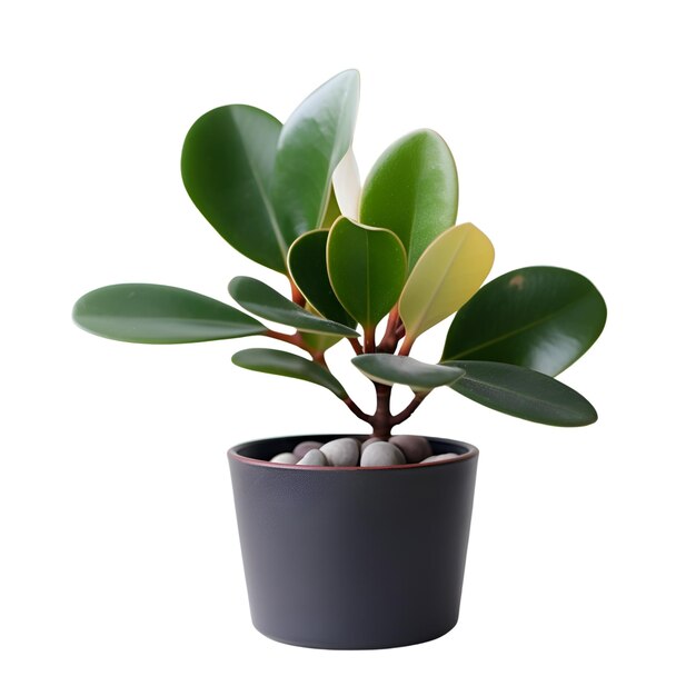 Ficus in a pot isolated on white background with clipping path