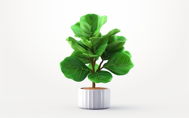 fiddle leaf 3d on white background