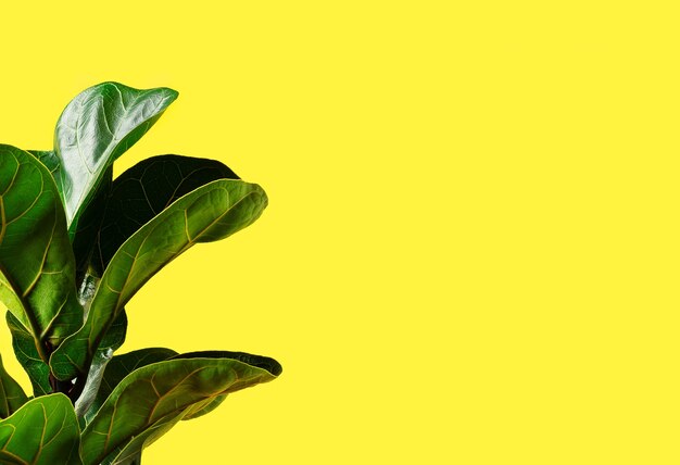 A Fiddle Leaf Fig on yellow background