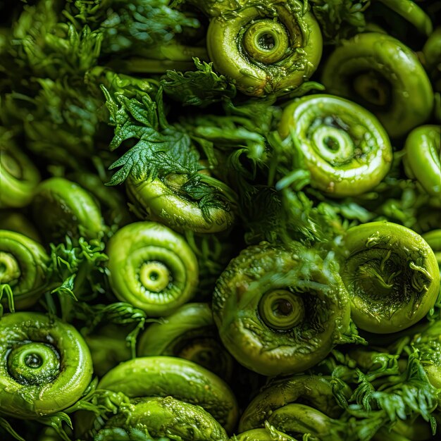 Fiddleheads als naadloze tegels