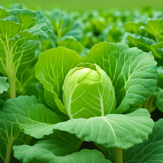 Photo a field of cabbages with the words quot a quot on the top