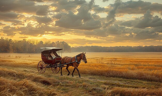 Photo field carriage ride