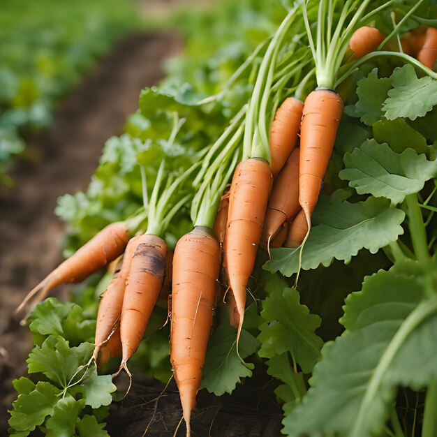Photo a field of carrots with the word quot on the bottom of it quot