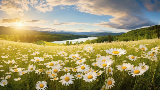 Field chamomile flower farm