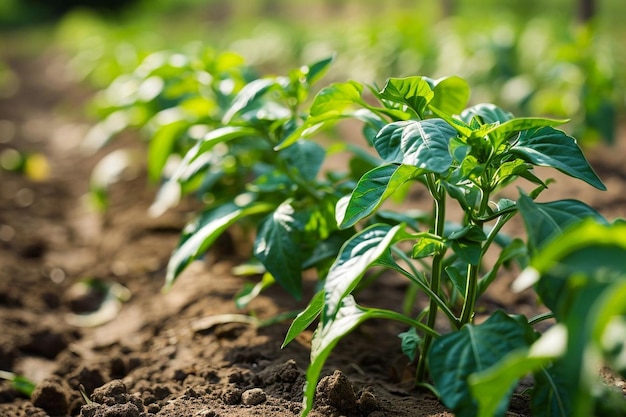 Поле чили capsicum frutescens готово к сбору урожая на сельскохозяйственных угодьях