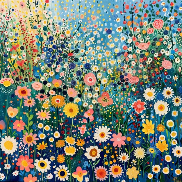 a field of daisies and daisies by person