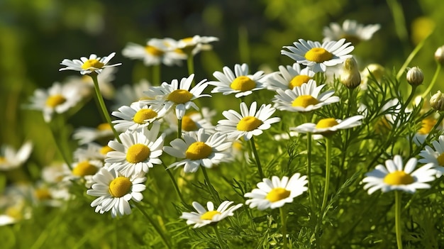 A field of daisies in the sunnatureflowers