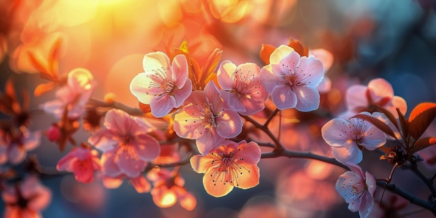 太陽 を 背景 に し て の 花 の 畑