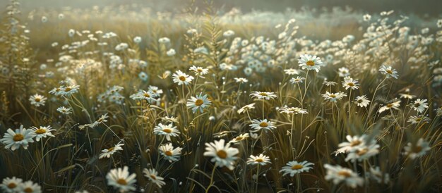 Photo field of daisies