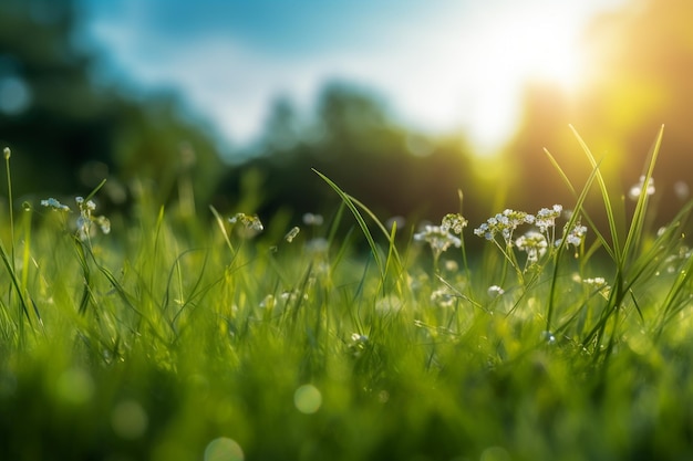 A field of flowers in the sunlight