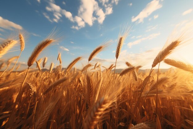 Field of golden wheat generative ai