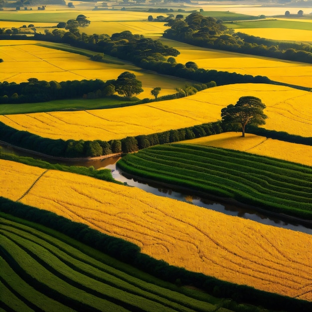 A field of golden wheat in the sun