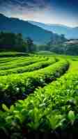 Photo a field of green tea