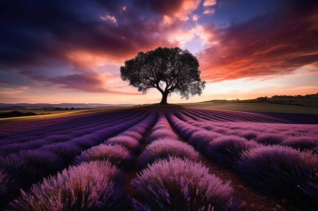 field of lavender rolling hills