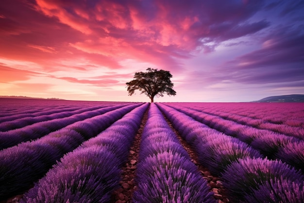 field of lavender rolling hills