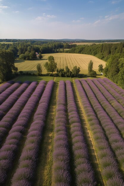 A field of lavender in the summer