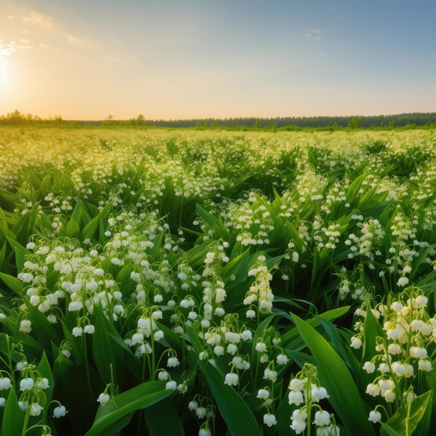 A field of lilies of the valley