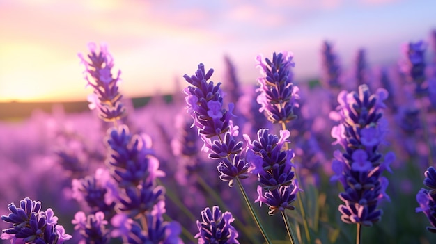 a field of purple flowers