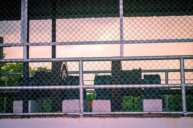 Field seen through chainlink fence