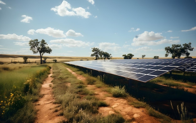 A field of solar panels sustainable energy