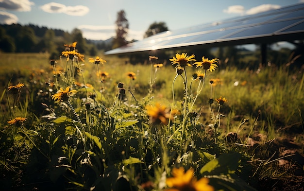 A field of solar panels sustainable energy