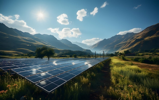 A field of solar panels sustainable energy