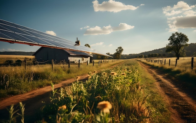 A field of solar panels sustainable energy