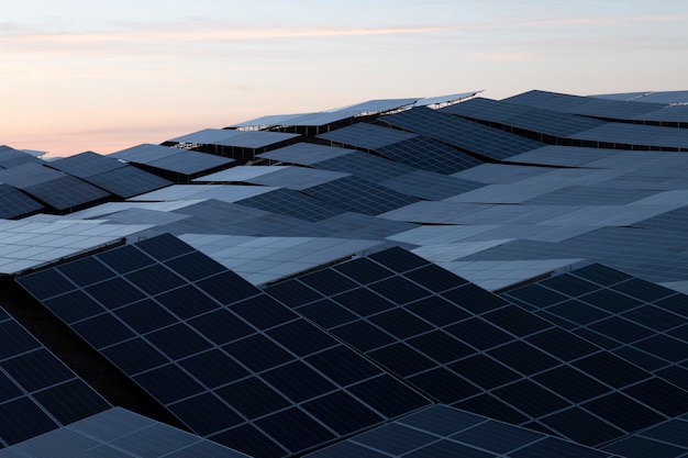 field of solar panels