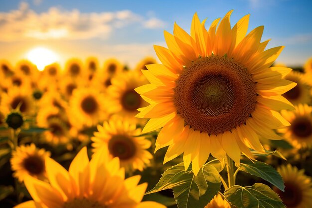 field of sunflowers Generative Ai