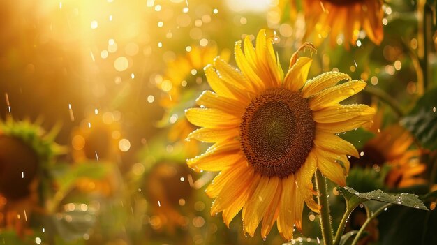 太陽 が 輝い て いる 背景 の 紫陽花 の 畑