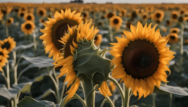 a field of sunflowers with the words  sunflower  on the bottom