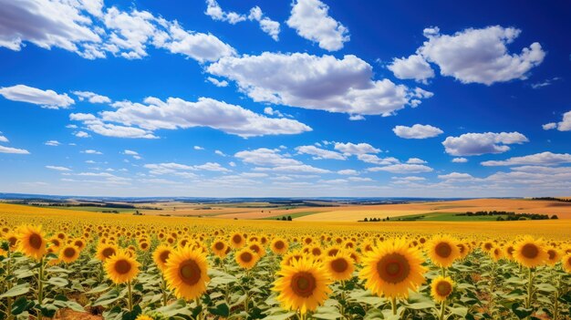 a field of sunflowers