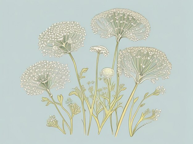 Field Symphony Queen Anne's Lace Flowers in Isolated Splendor