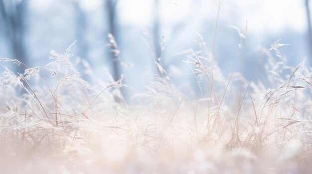 A field of tall grass in the middle of a forest