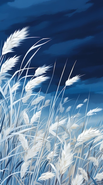 field tall grass sky background white pale blue weather warm illumination texture blowing sands