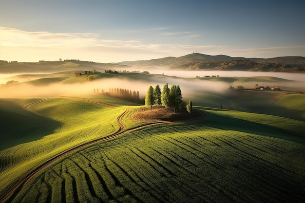 A field of trees in tuscany