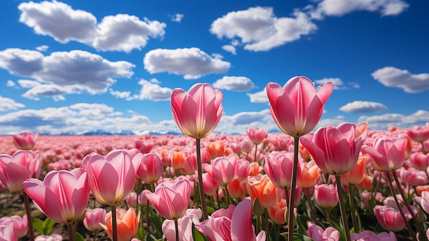 field of tulips