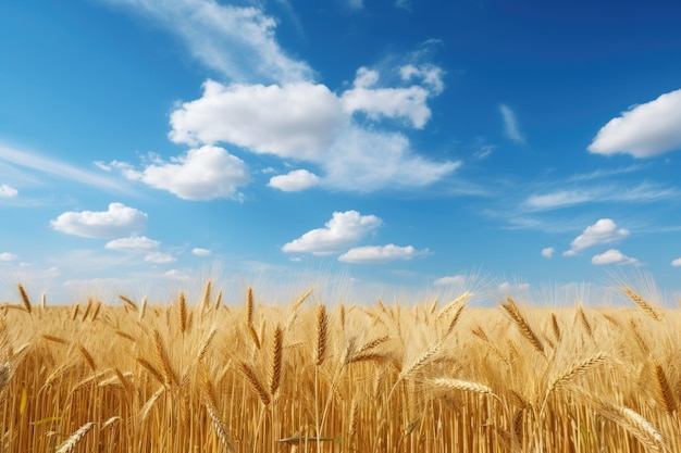 青い空の下の小麦畑