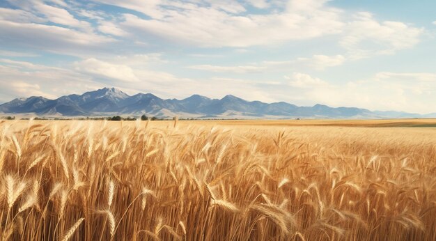 Field of wheat wheat field at sunset field of wheat in autumn golden wheat field panoramic view