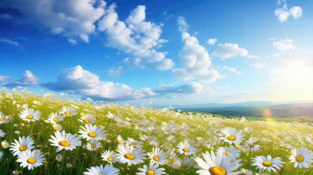 Field with daisies free photo hd background