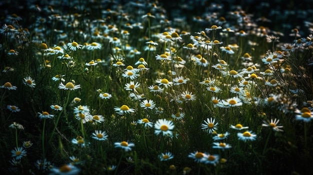 A field with daisies on a summer dayGenerative AI