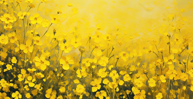 Photo a field of yellow flowers floral background design illustration