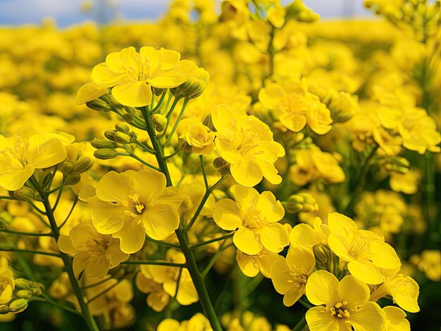 Field of Yellow Flowers Winter Cress or Rapeseed Flowers