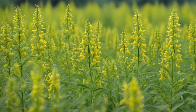 Photo a field of yellow flowers with the wind in the background