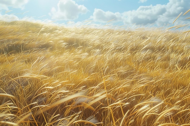 Fields of golden wheat swaying in the breeze octan