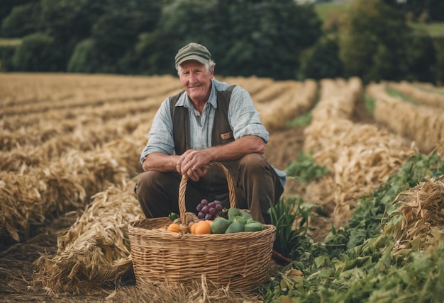 Photo fields of harmony portrait of a country gentleman farmer