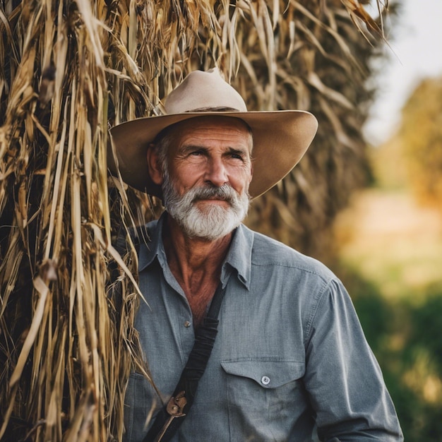 Photo fields of harmony portrait of a country gentleman farmer