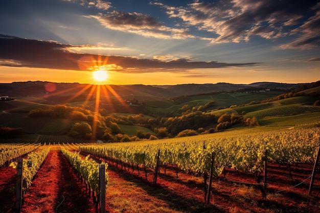 Fieldsvineyards in autumn