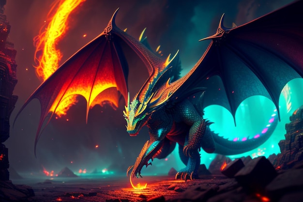 Photo fierce dragon