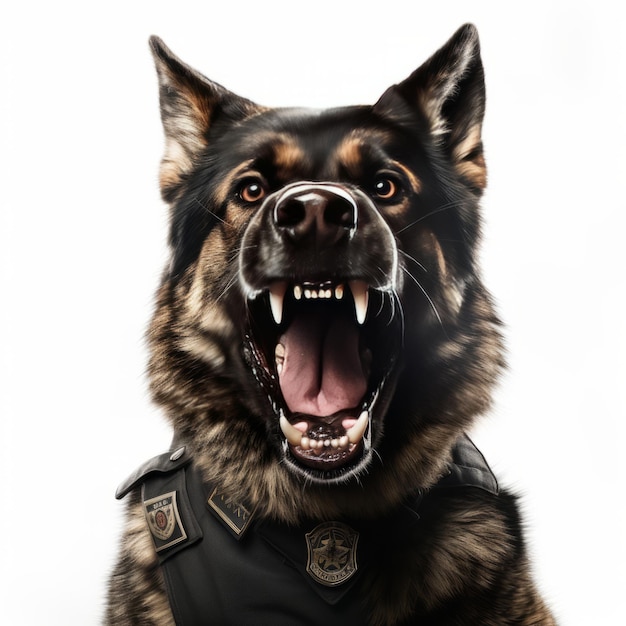 Fierce Fury Unleashed Capturing the Intensity of an Angry Lifelike Police K9